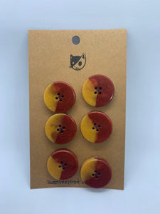 6 Boutons 25mm ⎜Rouge & Or