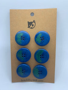 6 Boutons 25mm ⎜ Bleu